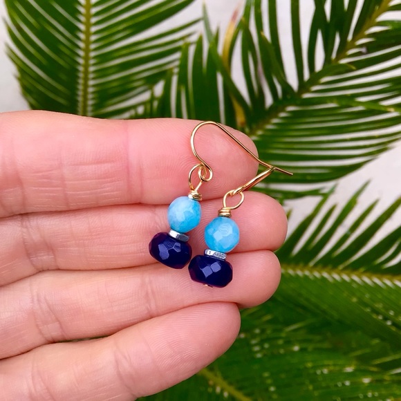 Aquamarine Sapphire Sundance Charm Earrings - Picture 5 of 5